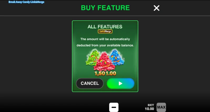 Break Away Candy – λειτουργία Multiply Link&Merge με πολλαπλασιαστές x2-x10